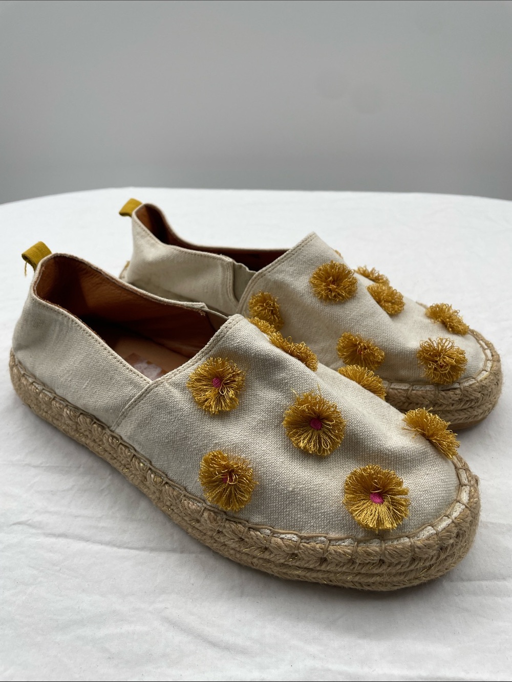 NEW! Silvia Cobos Espadrille Slip-On with Pom Details. 7.5.